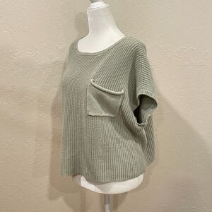 ~ Sincerely Jules XL Sweater Knit Sage Green Short Sleeves Anthropologie Mint